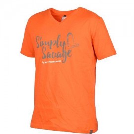 Marškinėliai Savage Gear Simply Savage V-Neck Tee Orange