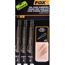 FOX EDGES SUBMERGE CAMO LEADER LEAD CLIP KWIK CHANGE