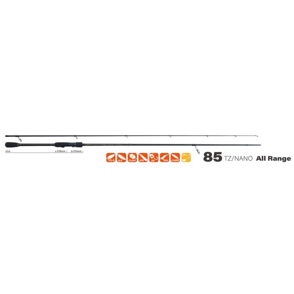Spiningas Yamaga Blanks Blue Current 85/TZ Nano All Range 2,57m 3-21g